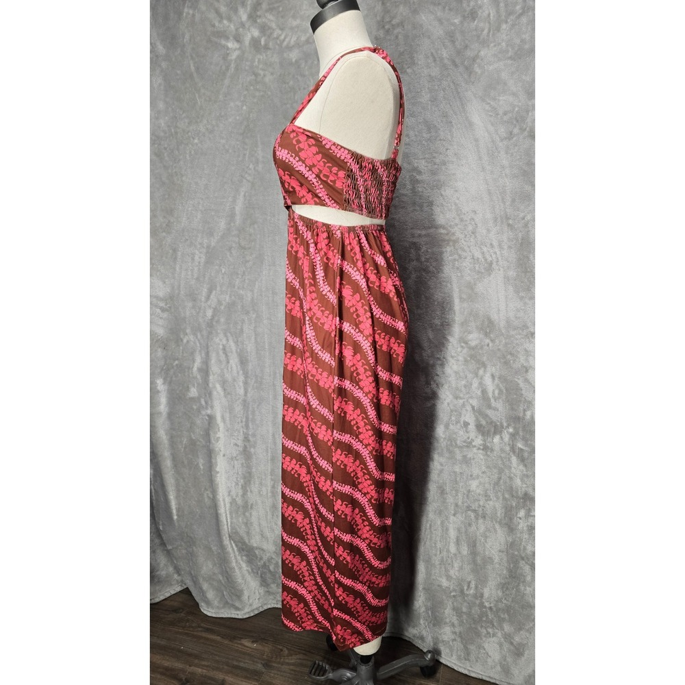Lei Puakenikeni‎ Womens Nikki Jumpsuit XS Brown Pink Floral Sweet Honey Wide Leg - Picture 3 of 9